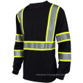 Chemise de sécurité à manches longues noire à deux tons Haute visibilité Chemises à manches longues Vêtements de sécurité réfléchissants